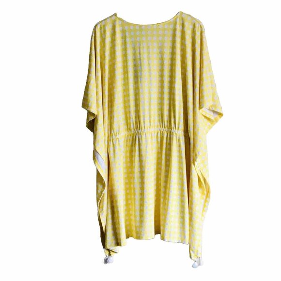 Talbots Cana Life Sun Mosaic Caftan Coverup Size XL‎ Yellow - Picture 3 of 6